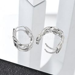 Boucles d'oreilles créoles torsadées en laiton&nbsp;EJEW-Q014-02P