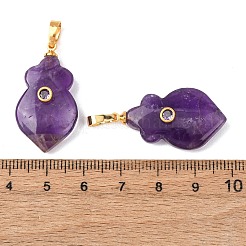 Pendenti d'ametista naturale&nbsp;G-P628-05G-04