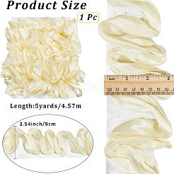 5 mètre de mousseline de soie satinée en polyester et dentelle ondulée&nbsp;OCOR-CY0001-66B