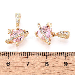 Breloques en laiton avec zircone cubique de micro pave&nbsp;KK-N275-12E-G