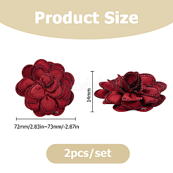 2 Stück Blumen-Schuhschnallenclips aus Polyester&nbsp;DIY-HS0002-13B
