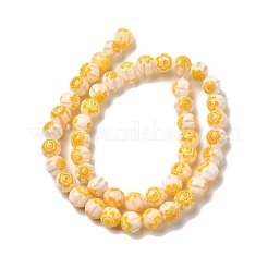 Chapelets de perles rondes de millefiori en verre&nbsp;LK-P002-25