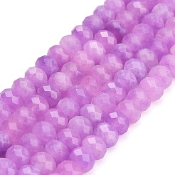 Hilos de cuentas facetadas de jade blanco natural teñido&nbsp;GG-CBAE966-01B-S