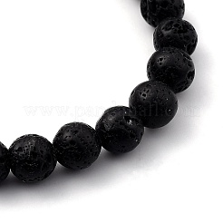 Herren natürliche Lava Rock Stretch Perlen Armbänder&nbsp;BJEW-JB05429-02