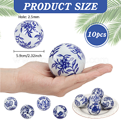 10 Uds cuentas de porcelana hechas a mano&nbsp;PORC-BC0001-07