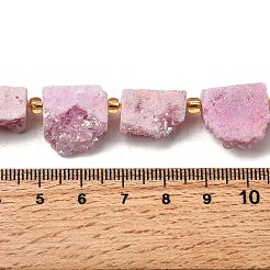 Cuentas de ágata druzy natural electrochapada hebras&nbsp;G-R012-A02-05