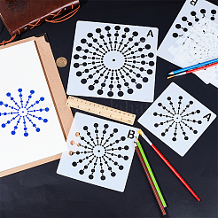 6 plantilla de pintura plástica con diseño de mandala y flores&nbsp;DIY-GF0007-88