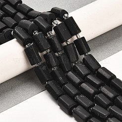 Mattierte natürliche schwarze Turmalinperlenstränge&nbsp;G-G068-A26-01