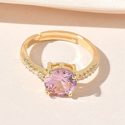 Anillos de latón y circonita cúbica redonda&nbsp;CU-CBA7E55-19G-01
