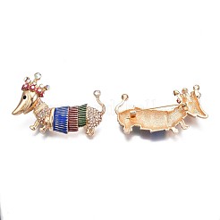 Hund mit Krone Emaille-Anstecknadel mit Strass&nbsp;JEWB-N007-069
