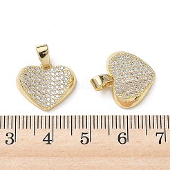 Pendentifs en laiton micro pavé de zircone cubique transparent pour la saint-valentin&nbsp;KK-A299-18G