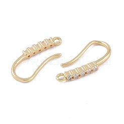 Latón micro allanar ganchos del pendiente del zirconia cúbico&nbsp;KK-U008-10G