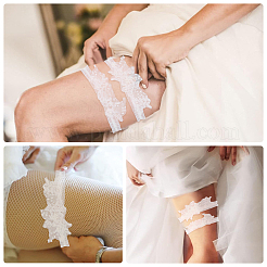 Ligas de novia elásticas de encaje&nbsp;AJEW-WH0347-96