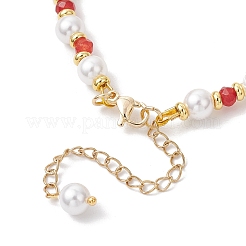Muschelperle & gefärbte natürliche malaysische Jade-Armbänder mit runden Perlen für Frauen&nbsp;BJEW-JB12031-01
