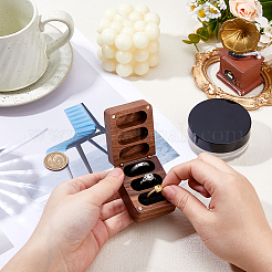 1 x Schmuck-Geschenkbox aus Walnussholz mit 3 Fächern und magnetischem Deckel&nbsp;CON-DC0001-15B