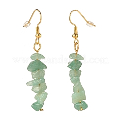 Boucles d'oreilles pendantes en perles d'aventurine verte naturelle&nbsp;EJEW-JE04788-01
