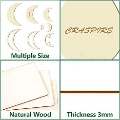 8 pièces 8 anneaux de cerceau en bois de style macramé pour la fabrication artisanale de bricolage&nbsp;DIY-WH0545-007