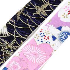 12 Yards 12 Farben japanisches Baumwollband im Kimono-Stil mit Blumenmuster&nbsp;OCOR-GF0001-70