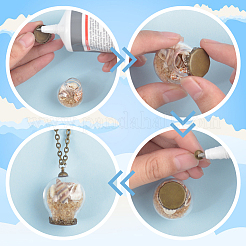 DIY-Sets zur Herstellung runder Anhänger aus Messing und Glas&nbsp;DIY-GO0002-24
