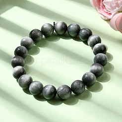 Braccialetti elastici con perline rotonde in pietra naturale occhio d'aquila di grado AA per le donne&nbsp;BJEW-L712-B05-10mm