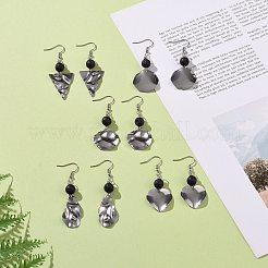 Ohrhänger aus natürlichem Lavagestein für Damen&nbsp;EJEW-JE05146