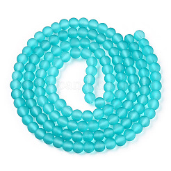 Brins de perles de verre transparentes avec peinture à cuisson&nbsp;GLAA-S031-6mm-18