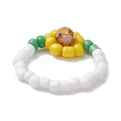 3 anello elasticizzato con perline di semi di vetro in stile 3 pezzi&nbsp;RJEW-JR00658-01