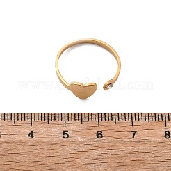 Offener Manschettenring aus 304 Edelstahl mit Strassen für Damen&nbsp;RJEW-F169-01G-06