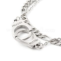 Bracelets de cheville multibrins en acier inoxydable 304 résistant au ternissement&nbsp;AJEW-AN00436-01