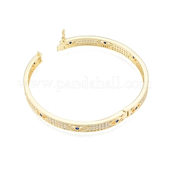 Bracelet jonc à charnière œil de cheval en zircone cubique&nbsp;BJEW-G651-07G-03
