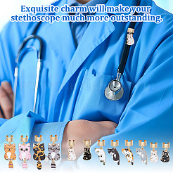 12 pendentif stéthoscope en alliage émaillé pour chat&nbsp;HJEW-OC00132