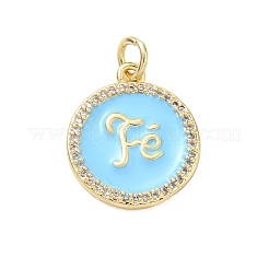 Pendenti in zirconi cubici trasparenti in micro pavè di ottone&nbsp;CU-CBADD0C-06G