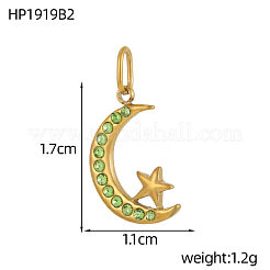 Pendentifs en acier inoxydable 304 avec zircone cubique&nbsp;STAS-OY009-44G