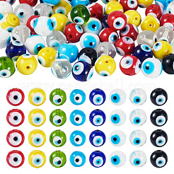 60pcs handgemachte Perlen des bösen Auges Bunte Malerei&nbsp;LAMP-TA0001-69