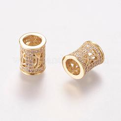 Perles européennes en laiton avec zircone cubique&nbsp;ZIRC-F001-76G