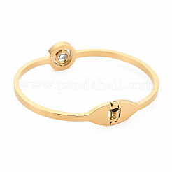 Kristall-Strass flach rund mit Armreif mit römischen Ziffern&nbsp;BJEW-N017-011LG