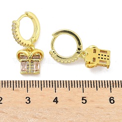 Geschenk Messing Micro Pave Zirkonia Creolen&nbsp;EJEW-U057-05G