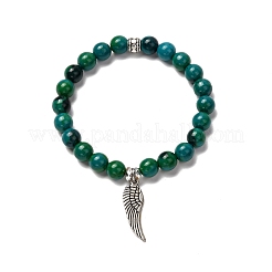 Synthetisches Chrysokoll & nicht magnetisches Hämatit-Stretch-Armband-Set für Männer-Frauen-Geschenk&nbsp;BJEW-JB06727
