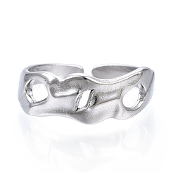 Bague ouverte en acier inoxydable 304 anti-ternissement pour femme&nbsp;RJEW-N040-45