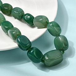 Collares de cuentas cuboides graduadas de ágata natural teñida con cierres de aleación.&nbsp;NJEW-C113-01J
