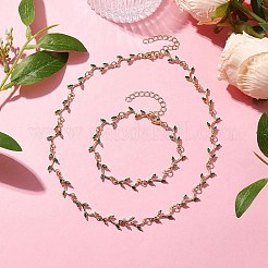 Sets aus Armbändern und Halsketten mit Zweiggliedern aus Zirkonia&nbsp;SJEW-JS01294