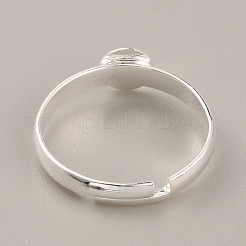 Componenti di anelli di dito regolabili in ottone&nbsp;KK-WH0054-22B-S