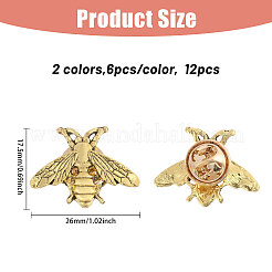 12 pin de solapa de abejas de aleación de 2 colores&nbsp;JEWB-CA0001-54