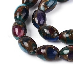 Hilos de cuentas de piedras preciosas sintéticas teñidas&nbsp;G-T144-38C