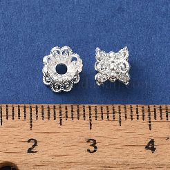 Capuchons de perles en laiton double face plaqués en rack&nbsp;KK-K381-17S