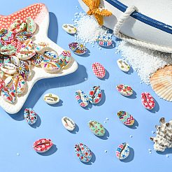 60 Stück 12 Stile bedruckte natürliche Muschelperlen&nbsp;BSHE-CJ0001-10