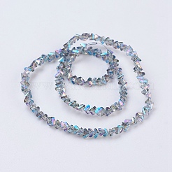 Chapelets de perles en verre électroplaqué&nbsp;EGLA-J145-4mm-FR03