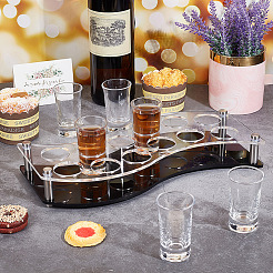 Support organisateur de verres à vin en acrylique transparent en forme de S&nbsp;ODIS-WH0019-13