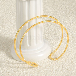 Pulseras de doble capa de acero inoxidable 304 para mujer&nbsp;II5944-2