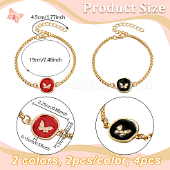 4 Stück 2 Farben Legierung Emaille Charms Armbänder&nbsp;BJEW-HY0001-14